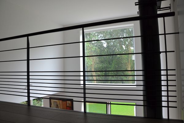 Intérieur maison ossature bois, mezzanine