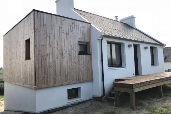 Rénovation - extension ossature boisn pin Douglas et terrasse bois